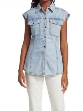Frame Denim Arie cutaway Jean shirt